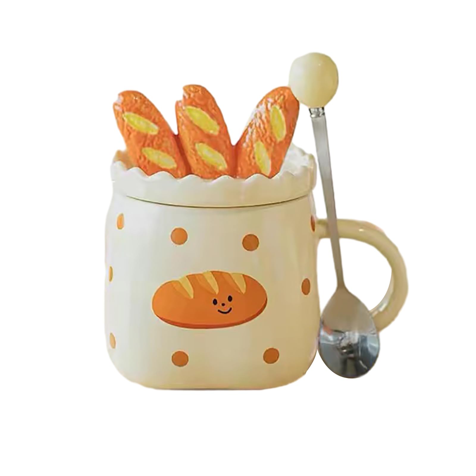 Amazon.com | 400ml/13.5oz Bread Ceramic Mug Lovely Couple Home